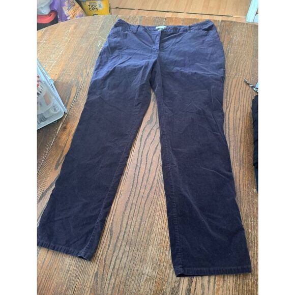 Chico’s Size 2.5 (L/14) Black Velour-Feel Pants Gold Rhinestone Button Stretch - Picture 1 of 5